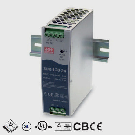 BETA SENSORIK SDR-120-24 - Mean Well Power Supply - Mounting Accessories available from Euroshop USA