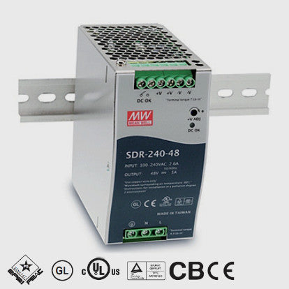 BETA SENSORIK SDR-240-24 - Mean Well Power Supply - Mounting Accessories available from Euroshop USA