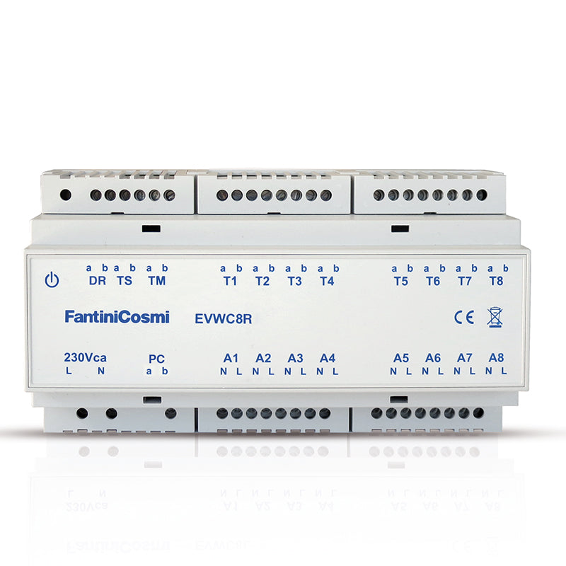 FANTINI COSMI EVWC8R - Wiring center suitable for 8 channels for CH110R room thermostats powered directly by the output line