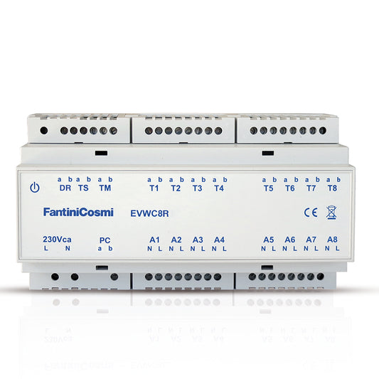 FANTINI COSMI EVWC8R - Wiring center suitable for 8 channels for CH110R room thermostats powered directly by the output line