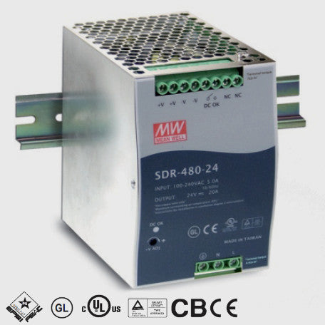 BETA SENSORIK SDR-480-24 - Mean Well Power Supply - Mounting Accessories available from Euroshop USA