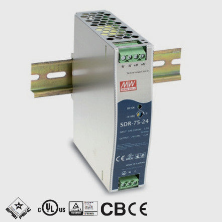 BETA SENSORIK SDR-75-24 - Mean Well Power Supply - Mounting Accessories available from Euroshop USA